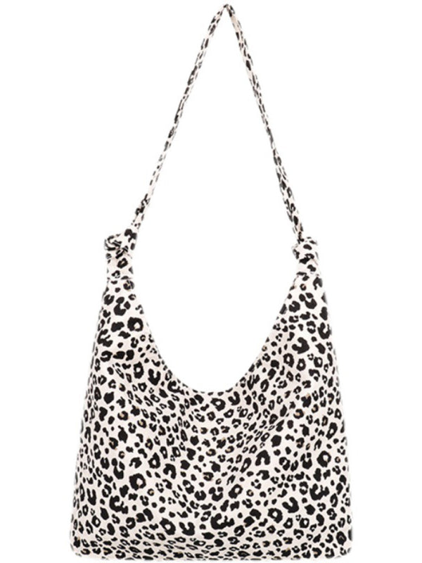 New leopard print shoulder bag canvas shopping bag - Fashionner