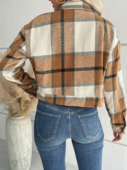 New women's plaid cross-border long-sleeved shirt jacket - Fashionner