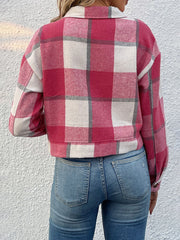 New women's plaid cross-border long-sleeved shirt jacket - Fashionner