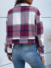 New women's plaid cross-border long-sleeved shirt jacket - Fashionner
