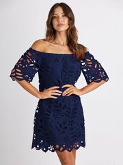 New casual tube top one shoulder hollow dress - Fashionner