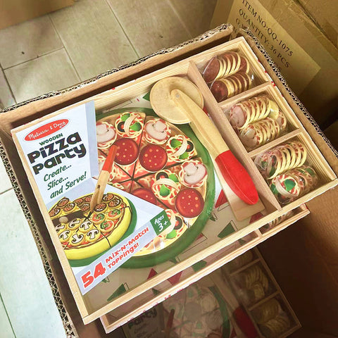 Jouets de découpe de pizza éducatifs en bois pour enfants