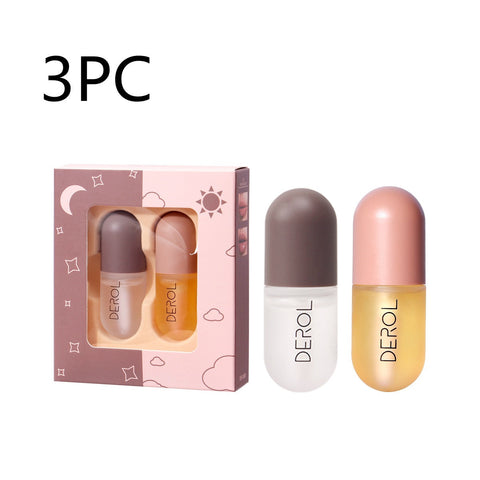 Huile repulpante pour les lèvres Jour Nuit Volume instantané, transparente, nourrissante longue durée, réparatrice, réduit les ridules des lèvres, soin des lèvres, cosmétique de beauté