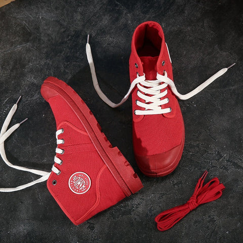 Chaussures en toile décontractées Baskets d'étudiant Tendance polyvalente Hip Hop Montantes Chaussures de randonnée