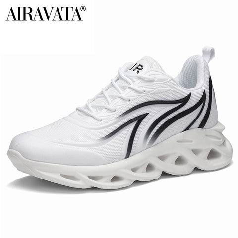 Men's Flame Printed Sneakers Flying Weave Sports Shoes Comfortable Running Shoes Outdoor Men Athletic Shoes - Fashionner