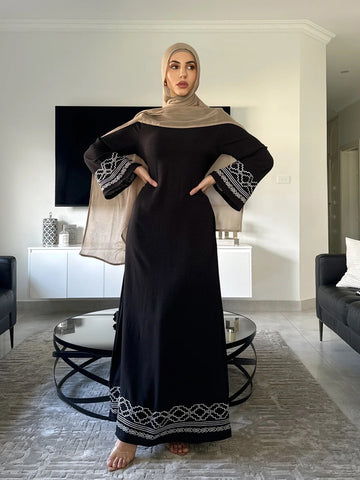 Fringe Cardigan Robe Muslim Dress