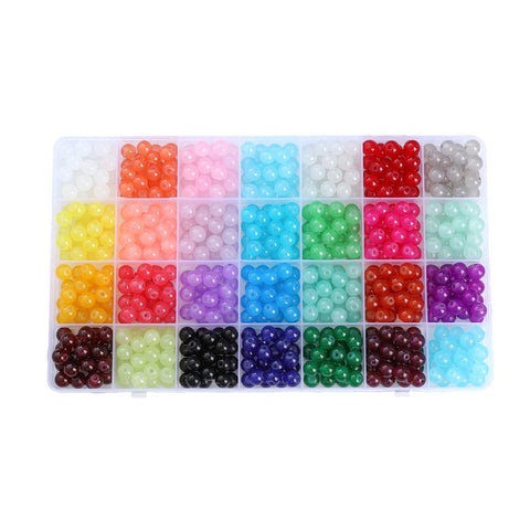 Perles rondes doubles en cristal de verre, kit de matériaux pour bracelet DIY fait à la main, boîte d'accessoires, matériaux pour enfiler les perles