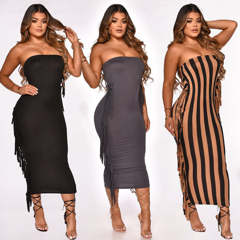 Robe fourreau moulante mi-longue pour femme