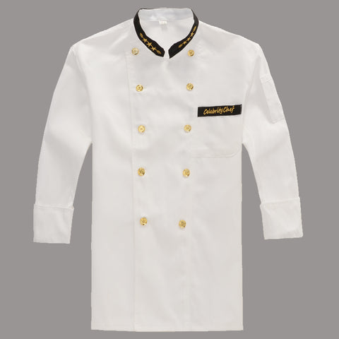 Chef's Uniform Long-sleeved Overalls Long-sleeved Solid Color