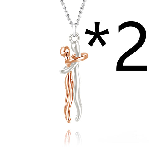 Collier Hot Sale Câlin Affectueux Collier Couple Anniversaire Saint-Valentin Cadeau Mode Punk Style Urbain Pendentif Collier