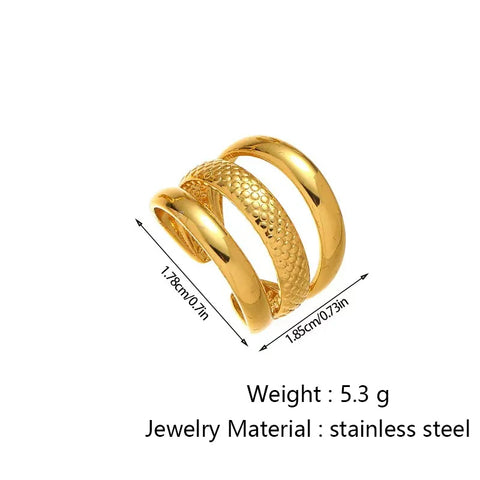 Buy Adjustable Size Ring With Stainless Steel Hollow Geometric Shape Opening online at Fashionner.