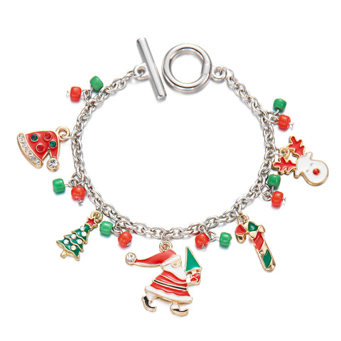 Bracelet de Noël personnalisé Arbre de Noël Père Noël Pendentif Bracelet Pour Femmes Bijoux