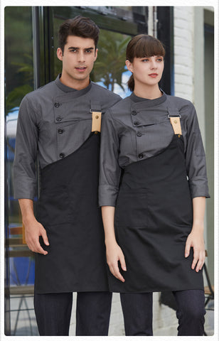 Men's Autumn Hotel Chef Breathable Catering Long Sleeve Tooling Uniform