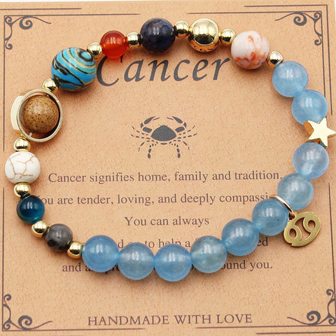 Bracelets Douze Constellations Pierres Naturelles Perles Huit Planètes