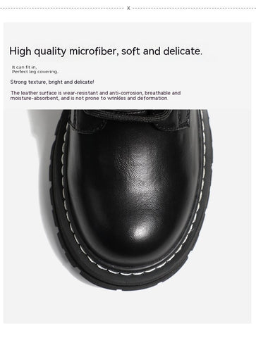 Women's New British Style Boots Fleece-lined Thickening Plus Size - Fashionner