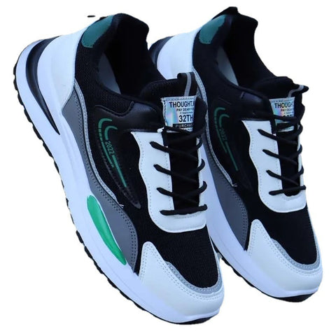 New Large Men's Shoes Sports Casual Shoes Mesh Breathable Shoes Black Men's Shoes - Fashionner