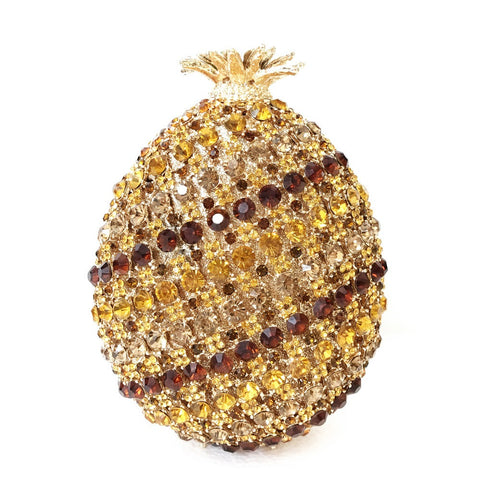 Sac de banquet en cristal en forme d'ananas avec incrustation de diamants en l'air