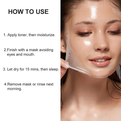Masque Collagène Nuit Déchirable et Tenseur pour la Peau | Masque PEEL OFF au COLLAGÈNE ENVELOPPANT VIRAL