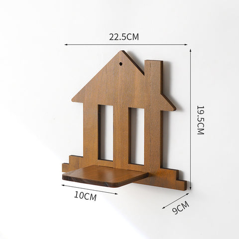 Étagère murale de décoration rétro en bois massif pour plantes hydroponiques