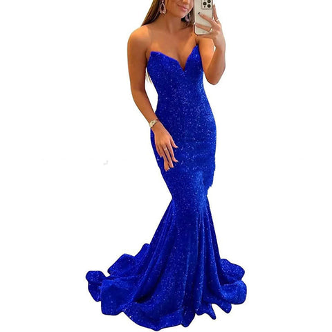 Sequin Evening Dresses For Women Formal  Long Prom Party Gowns - Fashionner