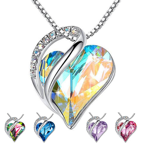 925 Sliver Heart Shaped Geometric Necklace Jewelry Women's Clavicle Chain Valentine's Mothers Day Gift - Fashionner