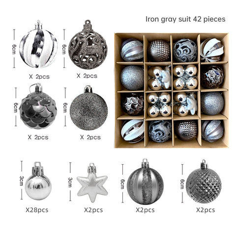 Décoration de Noël 6cm boule électrolytique boule en plastique boule peinte de forme spéciale cadeau de boule de Noël pendentif de sapin de Noël