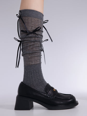 Korean Ballet Girl Butterfly Pile Socks - Fashionner
