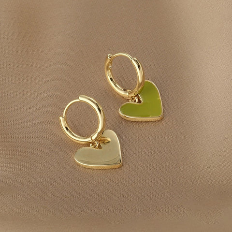 Boucles d'oreilles Cœur d'amour Pêche douce Clip d'oreille Cœur