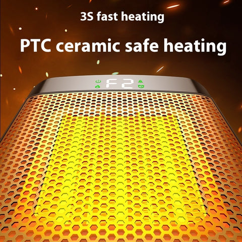 Chauffage Soufflant Flamme 3D Dynamique Radiateur de Salle de Bain 1500W Portable Électrique Domestique ECO Chauffage Rapide PTC Tête Pivotante