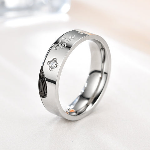 Bague de couple en acier inoxydable avec micro-incrustation de zircon