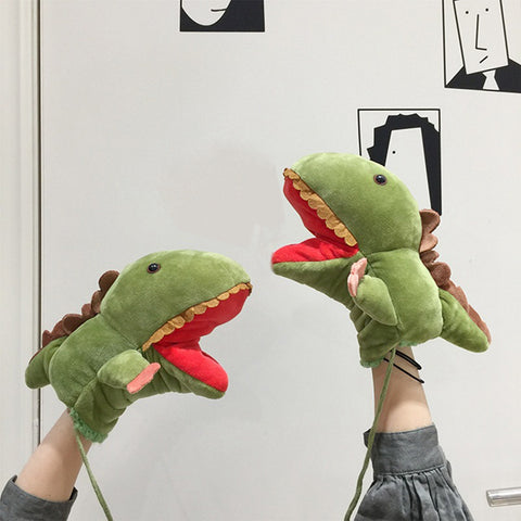 Gants dinosaures d'automne et d'hiver pour femme motif dessin animé