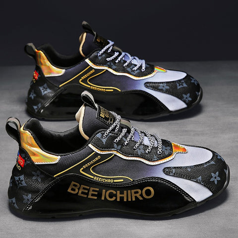 Men's Shoes Colorful Package Bottom Shoes Comfortable Leather Inside High Casual Sports Trend - Fashionner