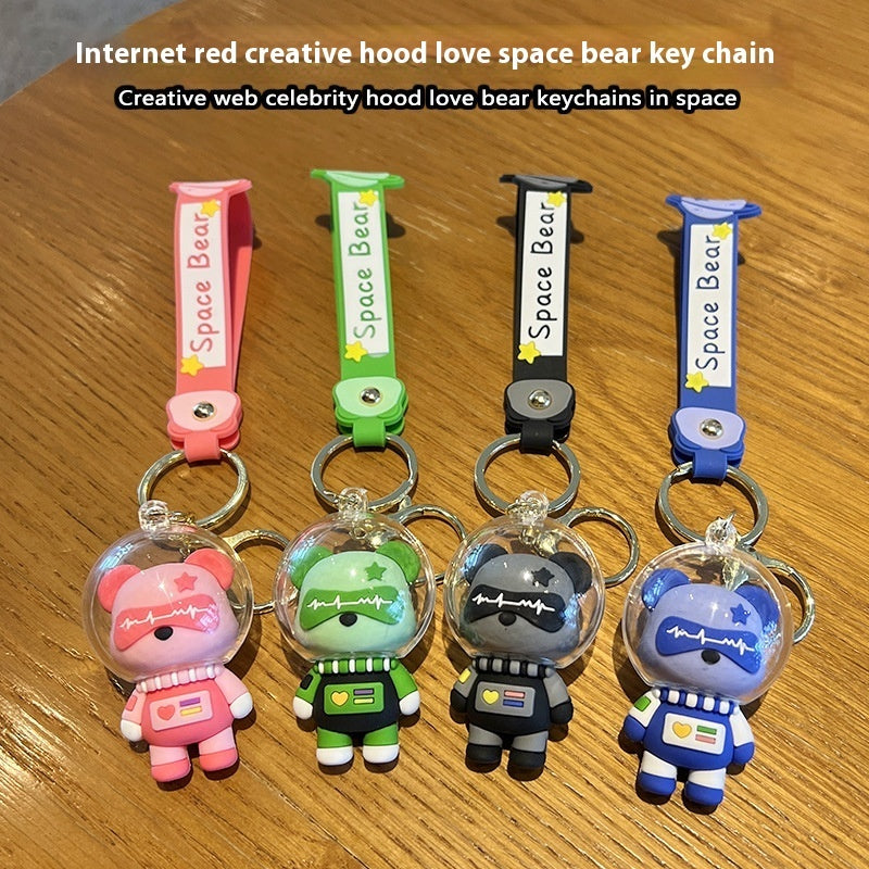 Creative Cartoon Cute Space Bear Keychain