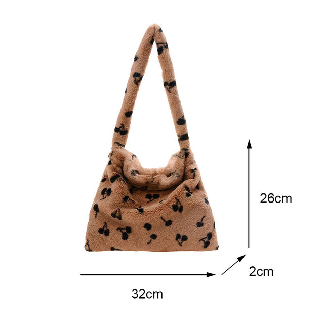 Portable Plush Handbag For Women - Fashionner