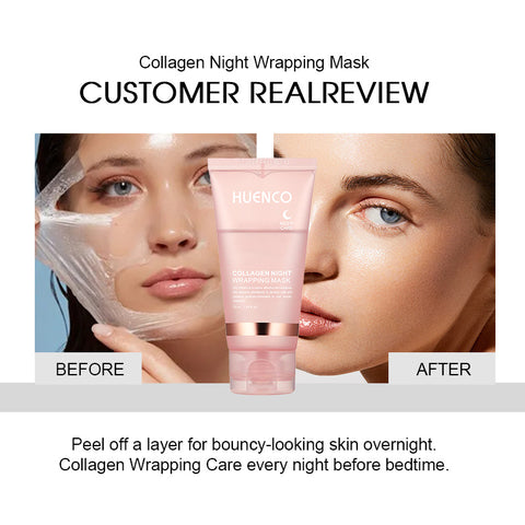 Masque de nuit peeling au collagène, étirable, nettoyant en profondeur, rajeunissant et hydratant