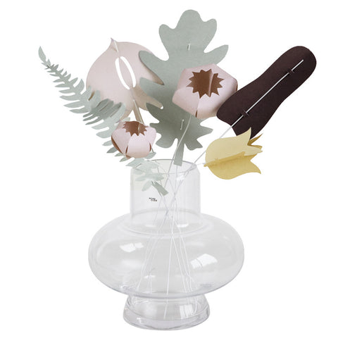 Vase en Verre Transparent avec Fleurs Séchées et Décoration Hydroponique