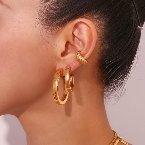 Mini Boucle d'Oreille Croissant Plaqué Or Personnalité Élégant Rétro Minimaliste Style Ins Bagues d'Oreilles