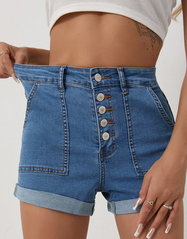 Buy Summer High Waisted Denim Shorts online at Fashionner.