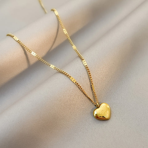 Hollow Zircon Butterfly Love Moon Necklace