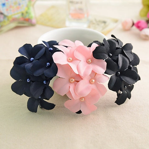 Accessoires de cheveux en tissu faits main à six fleurs pour femmes