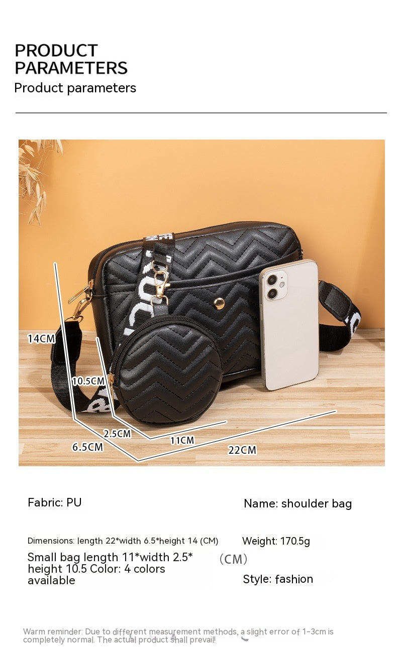 Wave Pattern Ribbon Cross Body Camera Bag - Fashionner