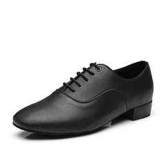 imitation leather  Men Black Glitter Modern Soft Sole Latin Dance Shoes Low Heel Cheap - Fashionner