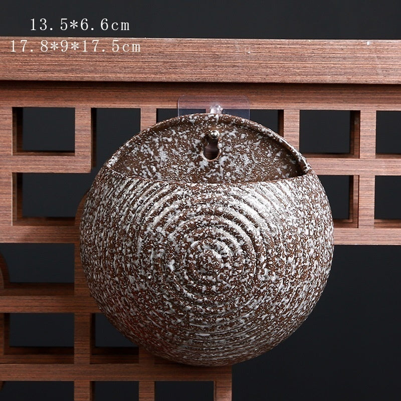 Hanging Ceramic Half Wall Decoration Flower Pot Creative Hydroponics Green Radish