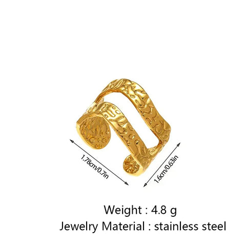 Buy Adjustable Size Ring With Stainless Steel Hollow Geometric Shape Opening online at Fashionner.
