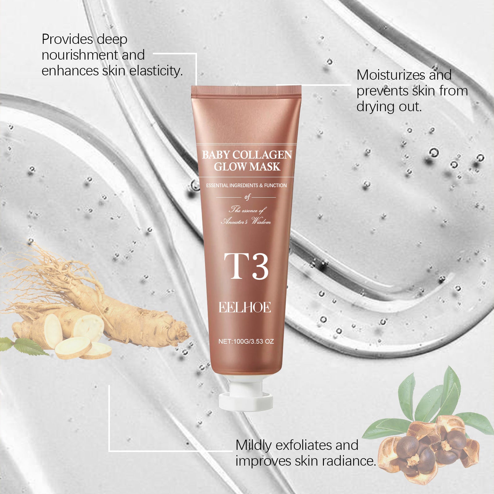 EELHOE Collagen Peel And Tear Facial Mask Moisturizing, Moisturizing, Wrinkle Resisting, Skin Brightening And Tear Facial Mask