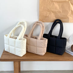 Large Capacity Plaid One-shoulder Portable Commuter Hand-carrying Bag - Fashionner