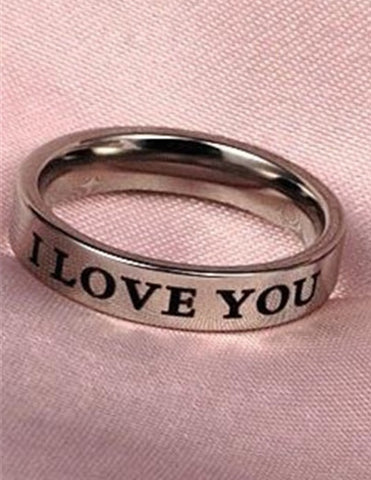 Bague de couple simple en acier de titane de niche pour couples