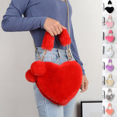 Love Bags Soft Plush Handbags Women Valentine's Day Party Bag - Fashionner