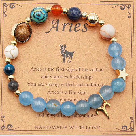 Bracelets Douze Constellations Pierres Naturelles Perles Huit Planètes