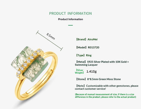 Buy Green Moss Ring Womens Jewelry Instagram-Style 925 Sterling Silver online at Fashionner.